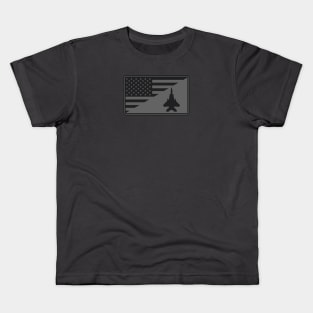 F-15 Eagle US Flag Patch (subdued) Kids T-Shirt